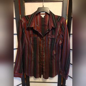 Flattering Striped Stretch Blouse